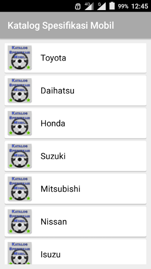 Katalog Spesifikasi Mobil Screenshot 0