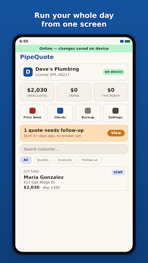 PipeQuote: Plumbing Estimates Screenshot 0