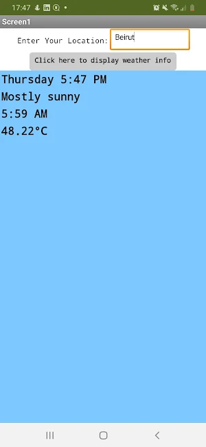Weather app Screenshot 0