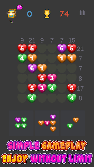 Ten in Heart: sum number block Screenshot 3