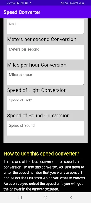 Speed Units Converter Screenshot 2