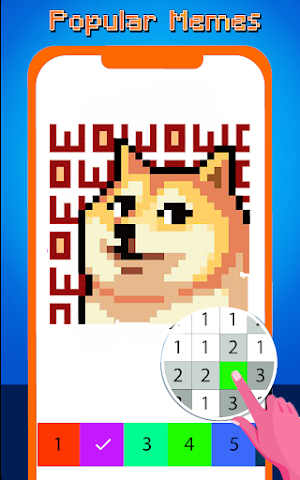 Meme Color by Number Pixel art Screenshot 2