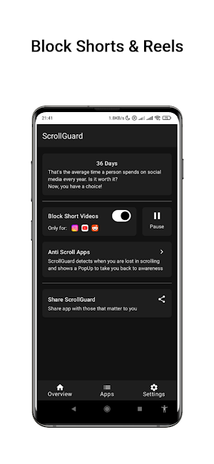 ScrollGuard - Stop Scrolling Screenshot 0