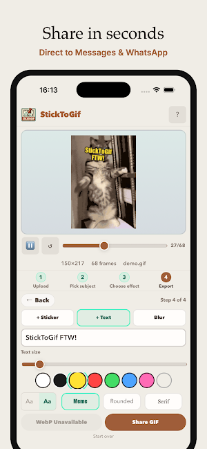 StickToGif GIF Sticker Tracker Screenshot 1