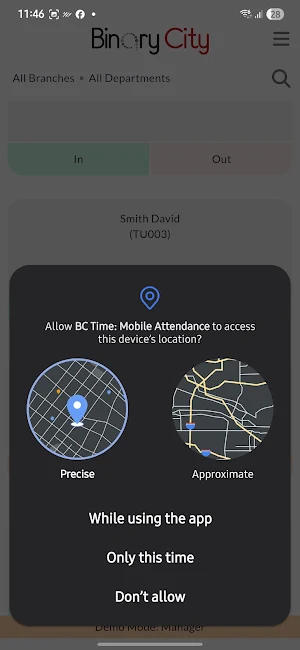BC Time: Mobile Attendance Screenshot 1