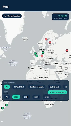 HantaVirus Tracker app Screenshot 1