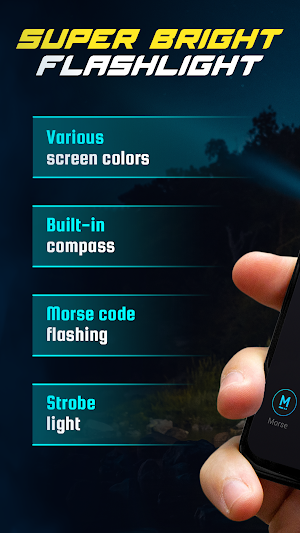 Flashlight - morse & compass Screenshot 0