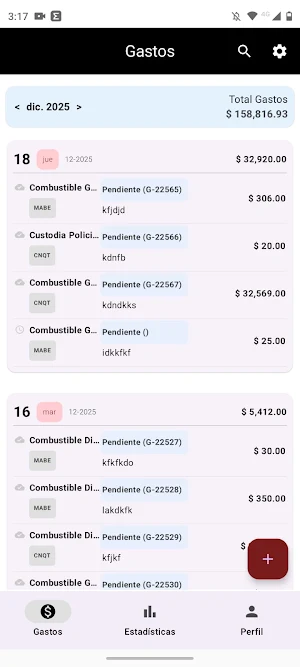 LogeX LMS - Registro de Gastos Screenshot 2