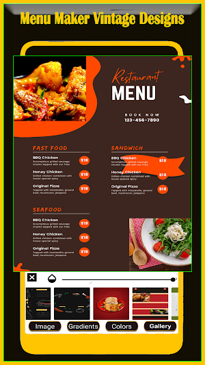 Menu Maker - Vintage Designs Screenshot 1