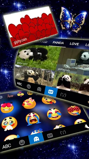 Blue Fancy Butterfly Keyboard Theme Screenshot 3
