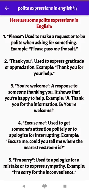 polite expressions in english Screenshot 1