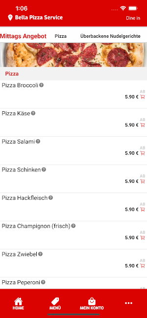 Bella Pizza Service Online Screenshot 2