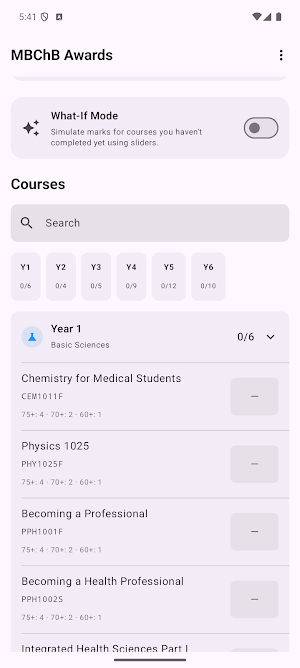UCT MBChB Awards Calculator Screenshot 1