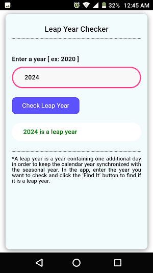 Leap Year Checker Screenshot 3