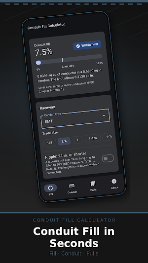 Conduit Fill Calculator Screenshot 0