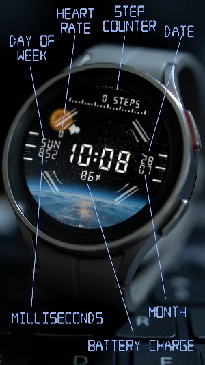 Cosmonaut+ Watchface Screenshot 2