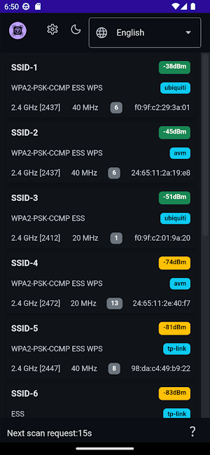 Wifi Analyzer Screenshot 2