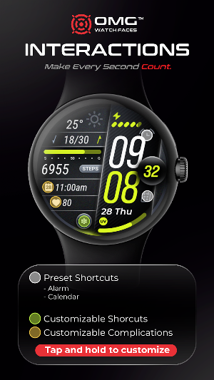 OMG 23 - Digital Watch Face Screenshot 2