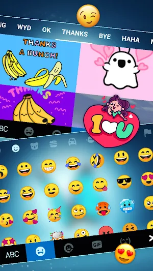 Shine Blue Butterfly Keyboard Background Screenshot 3
