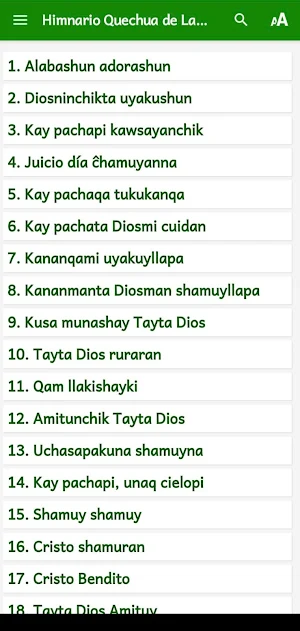 Lambeque hymnal in Quechua Screenshot 1