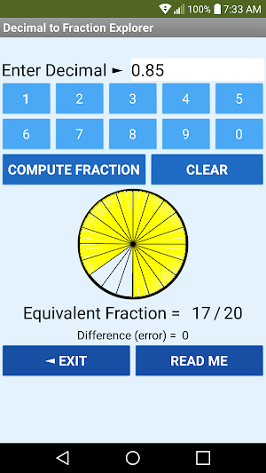 Decimal to Fraction Explorer Screenshot 0