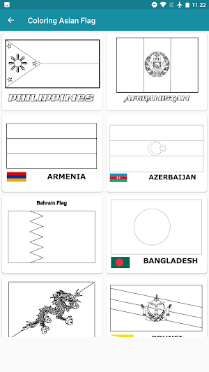 Asian Flags : Coloring Pages Screenshot 3