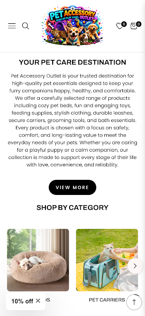 Pet Accessory Outlet Screenshot 1