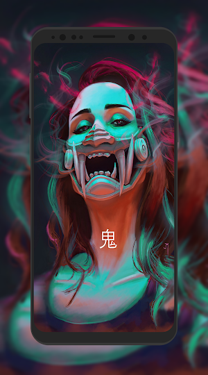 Girl Mask Wallpaper Screenshot 1