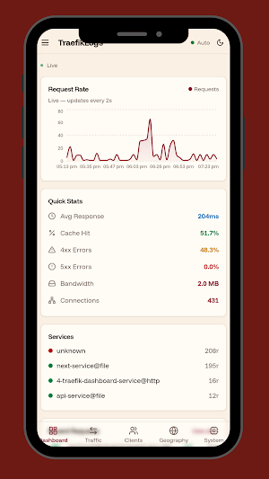 Traefik Log Dashboard Screenshot 1