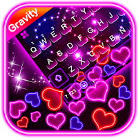 Neon Hearts Gravity Keyboard Theme