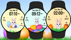 Easter Bunny Time Watch Face Screenshot 3