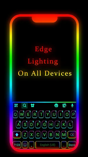Edge Neon Lighting Keyboard Background Screenshot 0
