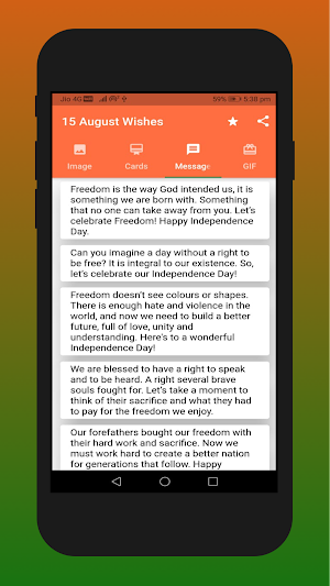 15 August Wishes Screenshot 2