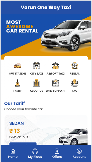 VARUN ONE WAY TAXI BOOKING APP Screenshot 0