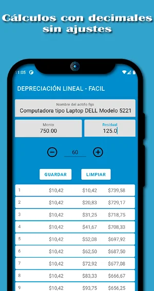 Depreciacion Lineal - Facil Screenshot 2