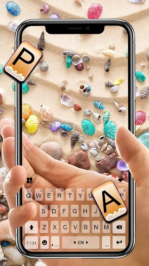 Seashell Transparent Keyboard Background Screenshot 2