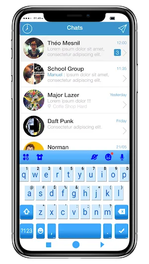 Blue Chats Keyboard Background Screenshot 0