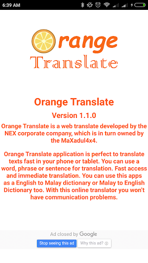Orange Translate Screenshot 2