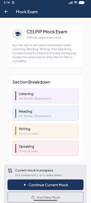 CELPIP 2026 Mock Exam Screenshot 1