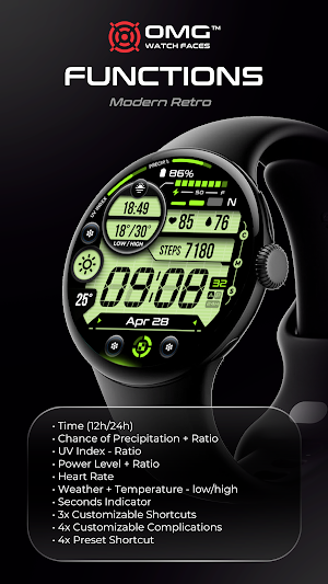 OMG 26 Digital Retro Watch Screenshot 2