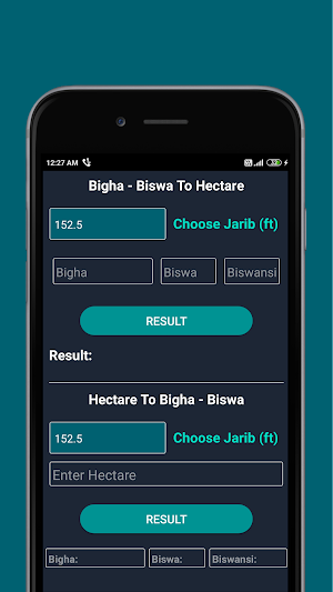 Bigha-Biswa-Hectare Converter Screenshot 1