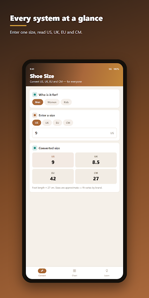 Shoe Size Conversion Screenshot 0