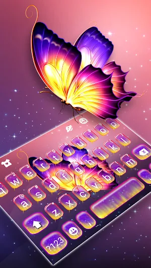 Color Shiny Butterfly Keyboard Background Screenshot 0