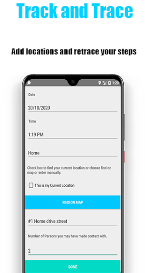 Contact Tracer - save location and track location Screenshot 1