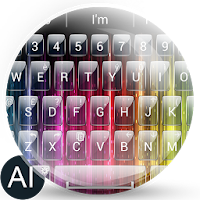 AI Keyboard Theme GlassRainbow