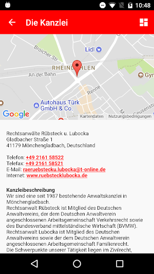 Rechtsanwälte Rübsteck Lubocka Screenshot 1