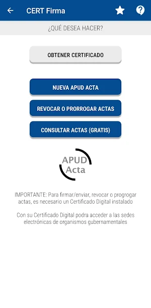 Apoderamiento APUD ACTA móvil Screenshot 1