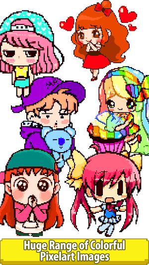Anime Dolls Color by Number - Pixel Art Coloring Screenshot 1