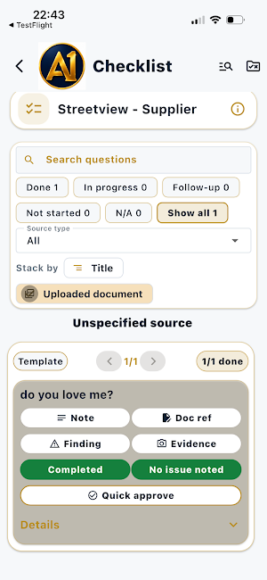 A1 Audit App Screenshot 2