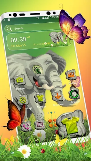 Cute Elephant Painting Theme Screenshot 0
